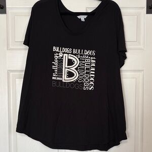 Boutique  Black Graphic Bulldogs Tee